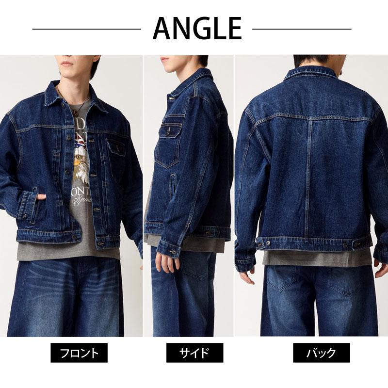 デニムジャケット メンズ Gジャン ジージャン オーバーサイズUSED加工