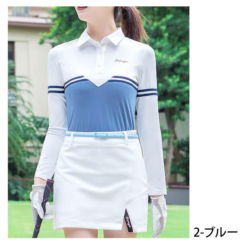 ゴルフウェア レディース ゴルフ ポロシャツ ストレッチ 伸縮 長袖