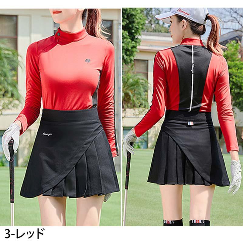 ゴルフウェア レディース ゴルフ 変形モックネック ポロシャツ