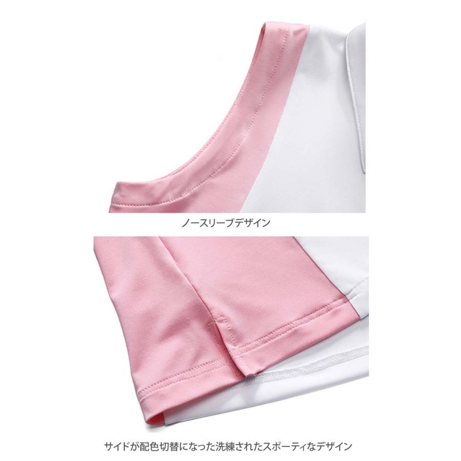 ゴルフウェア レディース ゴルフノースリーブ ポロシャツ ストレッチ