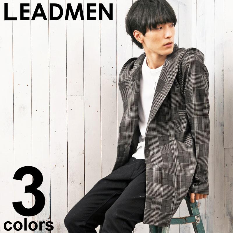 メンズパーカー コーディガン カーディガン ロング丈 グレンチェック 無地 スウェット素材 男女兼用 N Tops 112 Lead メンズファッション通販 Leadmen 通販 Yahoo ショッピング