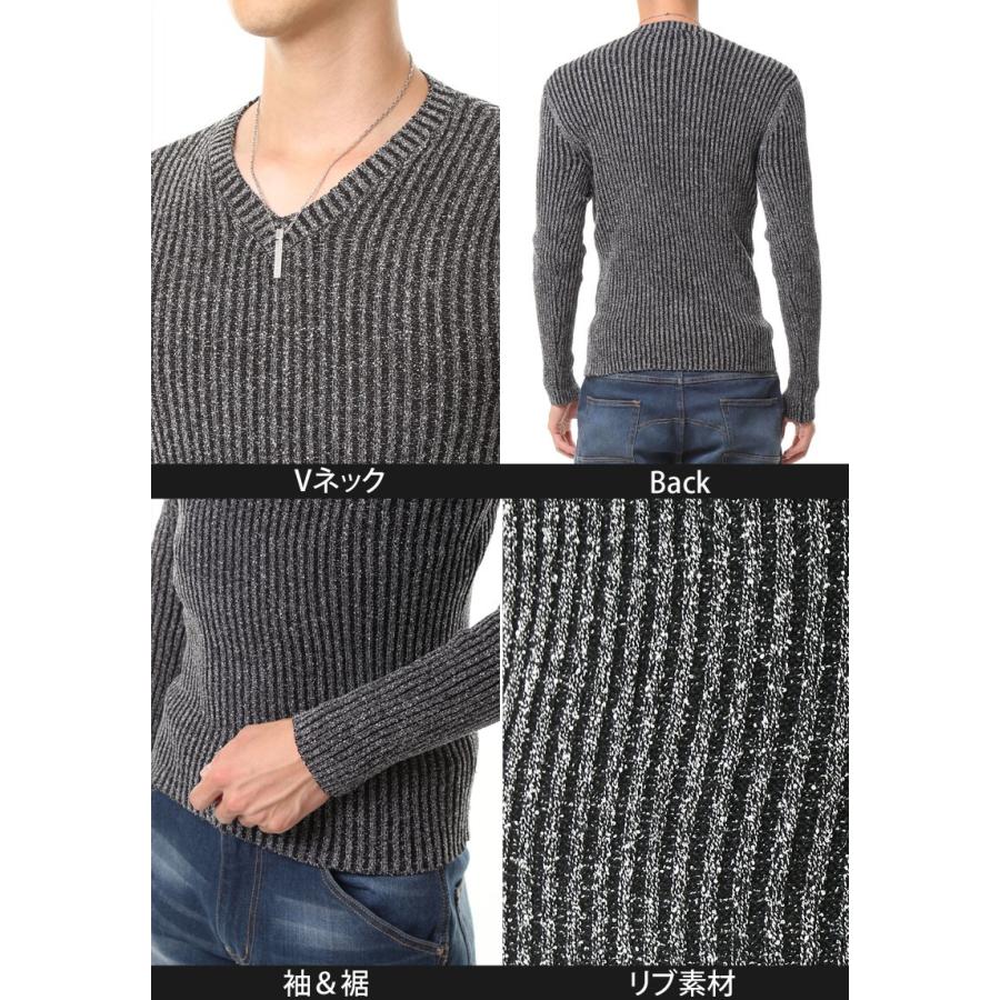 ニット メンズ セーター リブニット タイト Vネック リブ編み テレコ トップス ニットソー 秋冬 細身 無地 長袖 N Tops 65 Lead メンズファッション通販 Leadmen 通販 Yahoo ショッピング