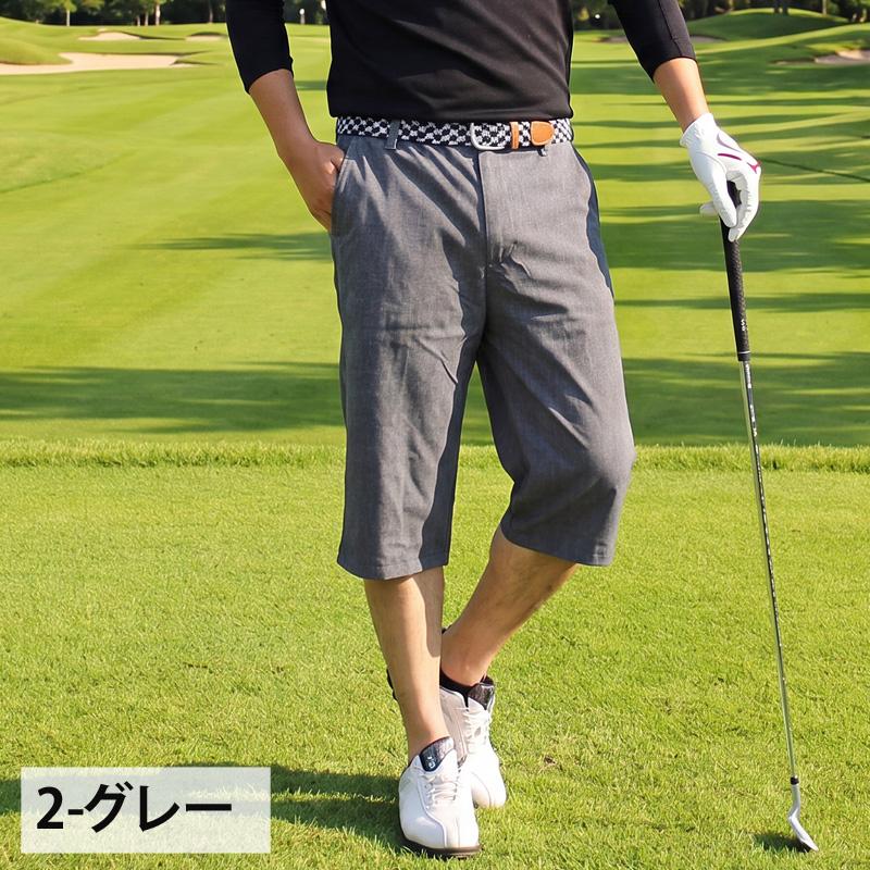 接触冷感 ゴルフパンツ メンズ ハーフパンツ 伸縮 ストレッチ ゴルフ