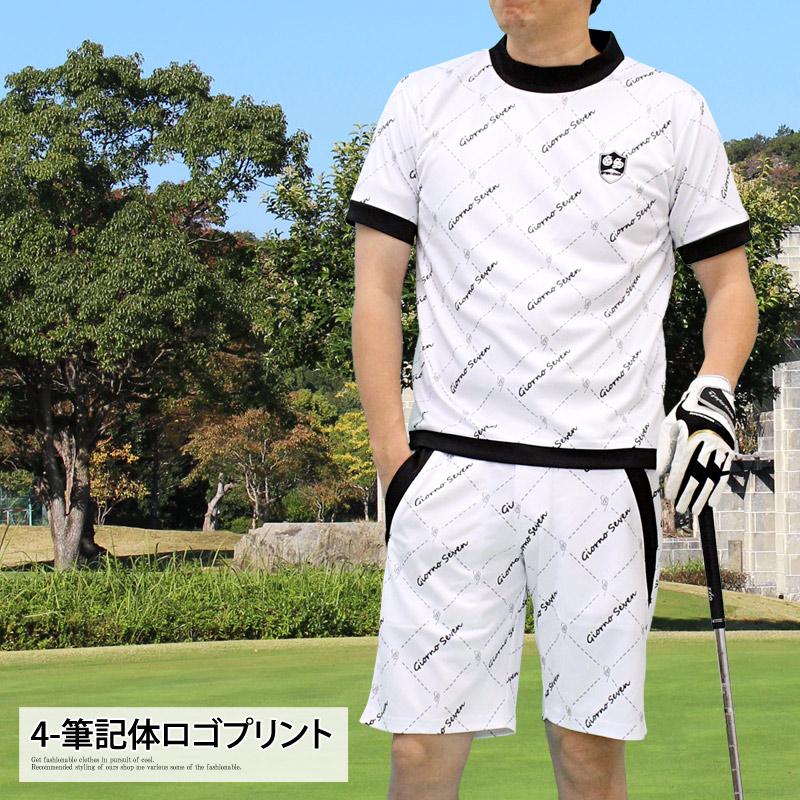 ゴルフウェア セットアップ 上下 メンズ モックネックシャツ GIORNO SEVEN ジョルノセブン 吸汗速乾ドライメッシュ ハーフパンツ総柄 春夏 | ブランド登録なし | 16