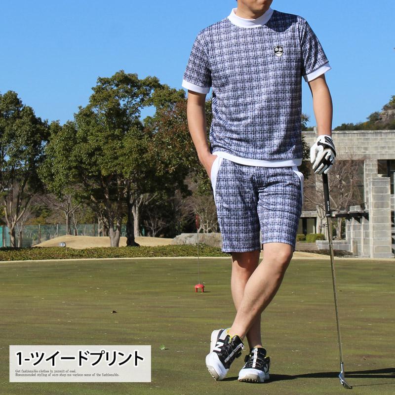 ゴルフウェア セットアップ 上下 メンズ モックネックシャツ GIORNO SEVEN ジョルノセブン 吸汗速乾ドライメッシュ ハーフパンツ総柄 春夏 | ブランド登録なし | 10