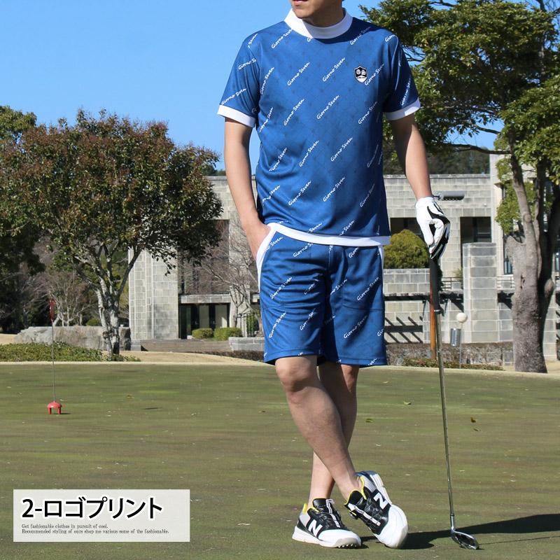 RUFFLOG モックネック　シャツと　ハーフパンツ　セットアップ　サイズL LUXEAKMPLUS(リュクスエイケイエムプラス)ゴルフ 配色ハーフ