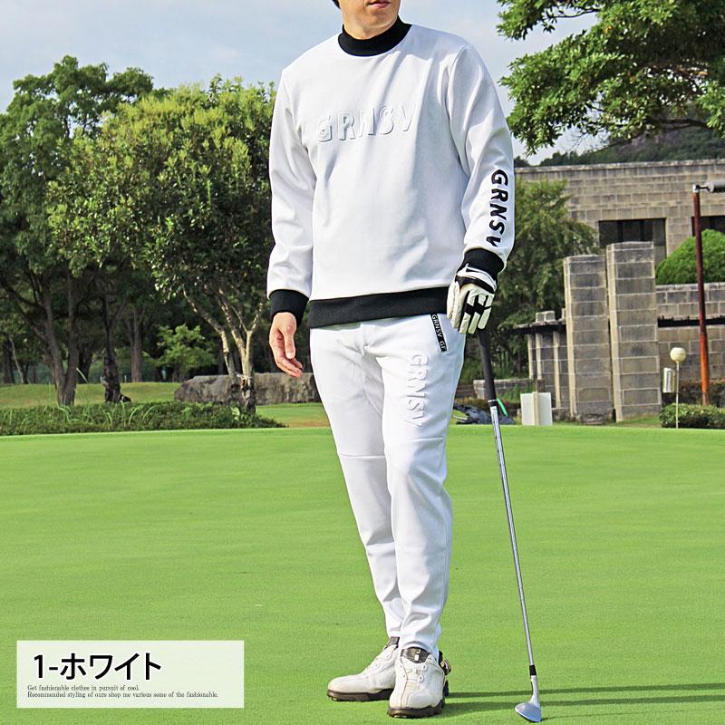 ゴルフウェア メンズ セットアップ 上下セット モックネック