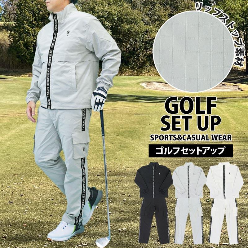 ゴルフ 上下セットアップ メンズ ゴルフウェア GIORNO SEVEN ジョルノセブン アウター ジャケット リップストップ素材 テープ使い ブルゾン ゴルフパンツ 秋冬 | ブランド登録なし | 05