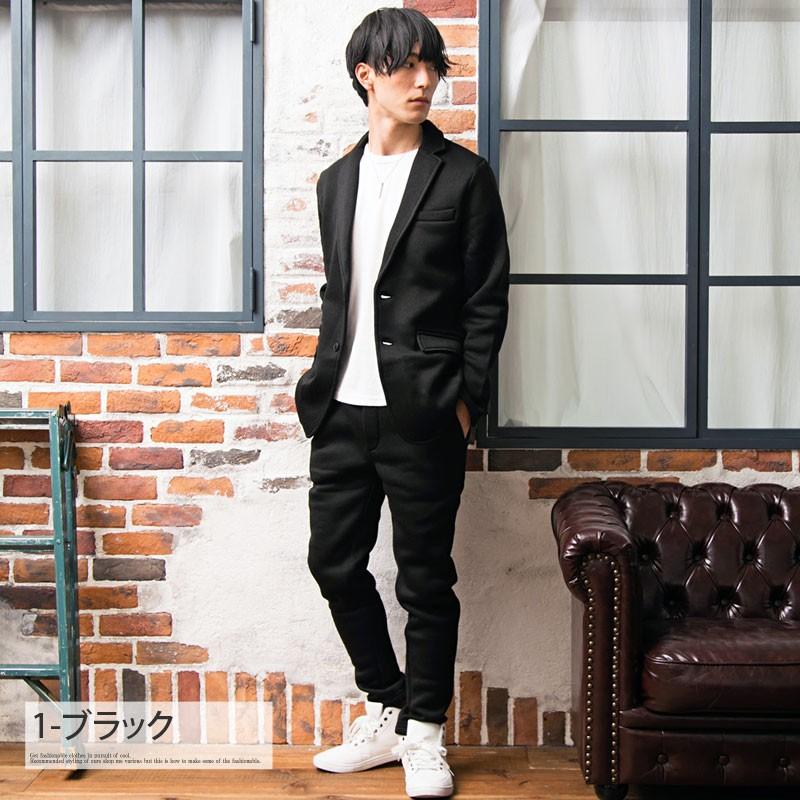 セットアップ メンズ 上下セット 裏起毛 ニットフリース テーラードジャケット カジュアルスーツ テーパードパンツ 秋冬 あったか 暖かい チェック柄 無地 | ブランド登録なし | 07