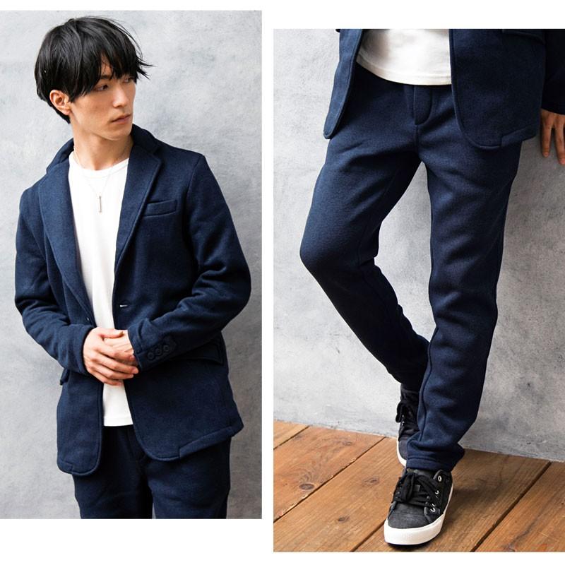 セットアップ メンズ 上下セット 裏起毛 ニットフリース テーラードジャケット カジュアルスーツ テーパードパンツ 秋冬 あったか 暖かい チェック柄 無地 | ブランド登録なし | 12