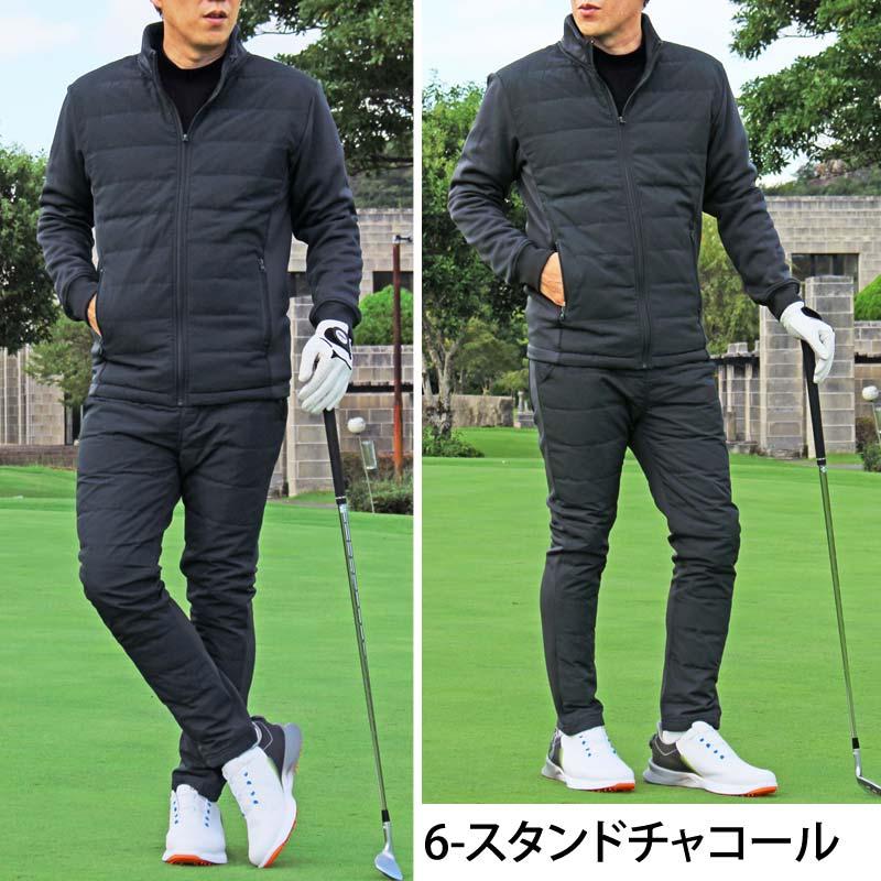 ゴルフウェア セットアップ メンズ 上下セット ダウンジャケット ゴルフパンツ 暖か裏起毛ボア ストレッチジャージ アウター ジップアップ スポーツ 秋冬 | ブランド登録なし | 18