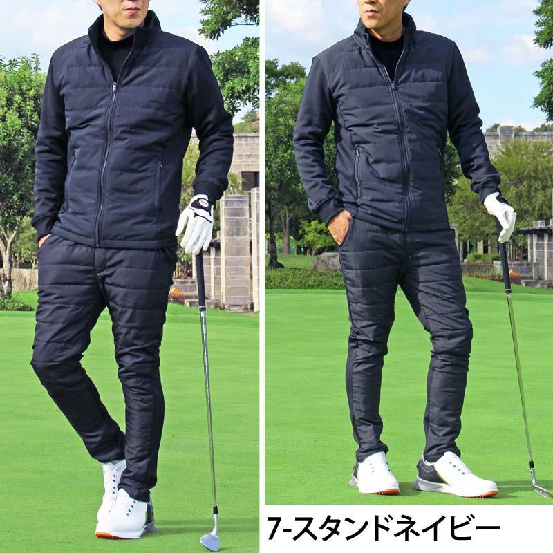 ゴルフウェア セットアップ メンズ 上下セット ダウンジャケット ゴルフパンツ 暖か裏起毛ボア ストレッチジャージ アウター ジップアップ スポーツ 秋冬 | ブランド登録なし | 19