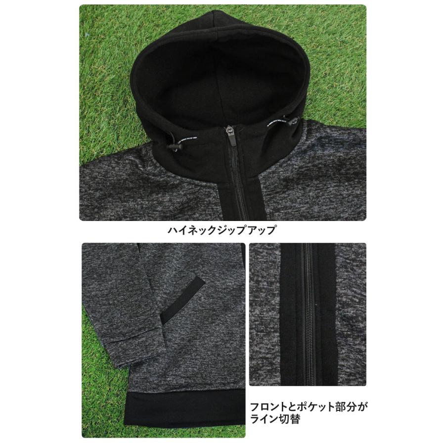 ゴルフウェア セットアップ メンズ 上下セット 暖かい 裏起毛 ニット