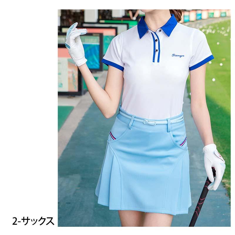 ゴルフスカート レディース ゴルフウェア プリーツスカート ストレッチ