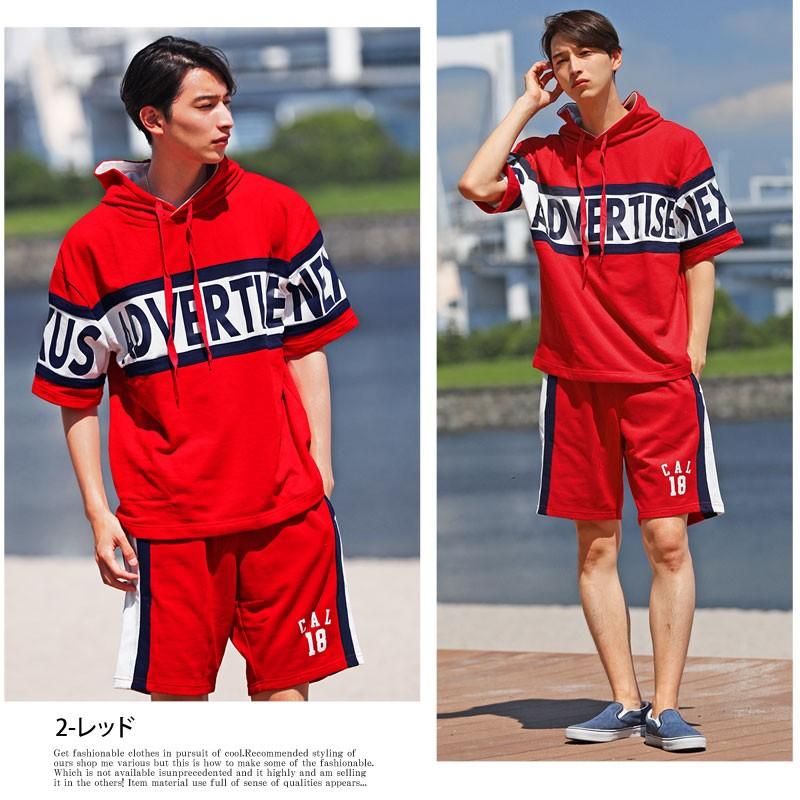 ビッグロゴ切替ビッグシルエット セットアップ スウェット パーカー ショートパンツ | ブランド登録なし | 03