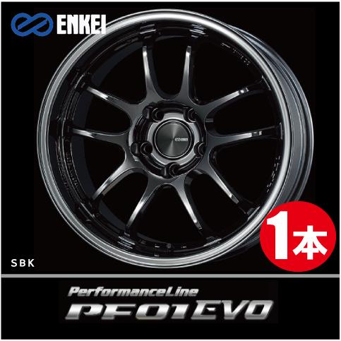 激安特価！ 1本価格 エンケイ パフォーマンスライン PF01 EVO SBK 18inch 5H114.3 10.5J+15 ENKEI Performance Line