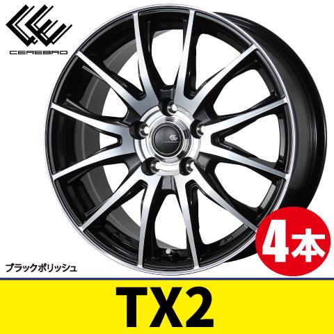 4本で本州送料無料 4本価格 TOPY CEREBRO TX2 BP 17inch 5H114.3 7J+48