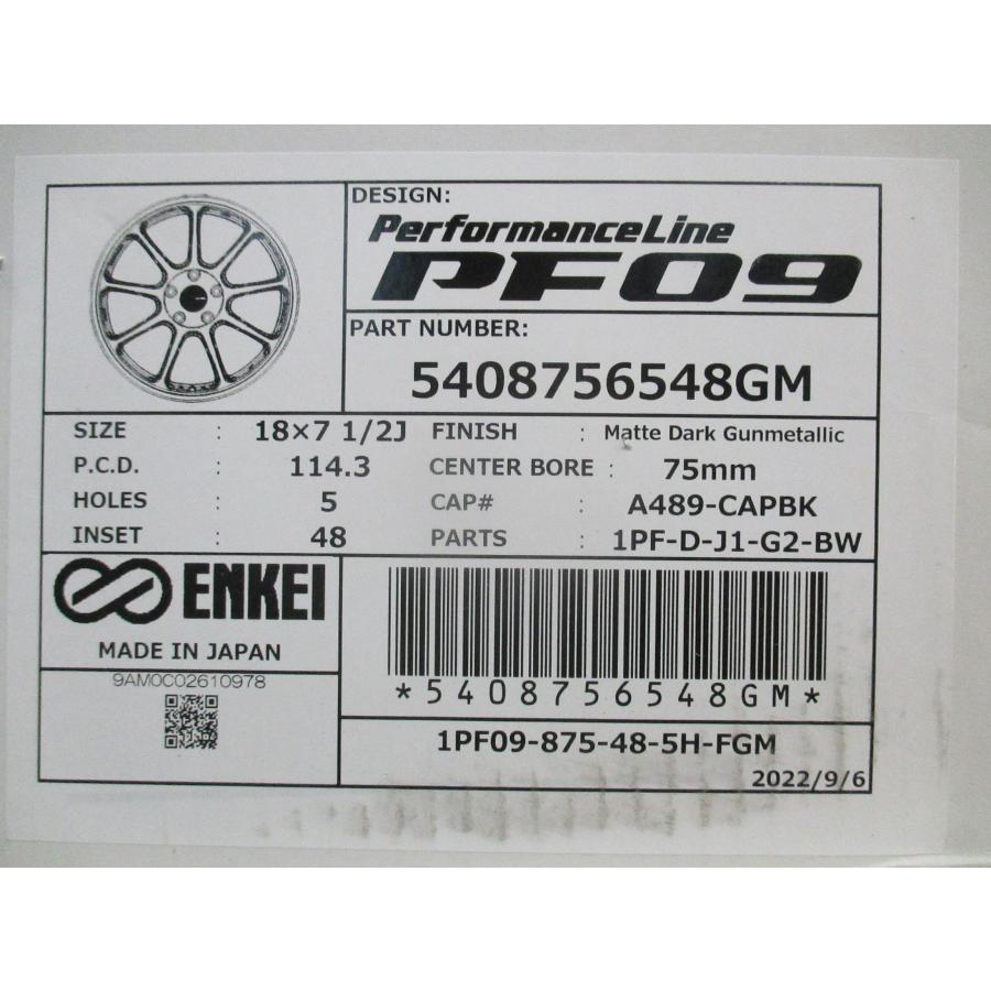 ENKEI 送料無料 即納 日本製 4本 PF09 MDG 18インチ 5H114.3 7.5