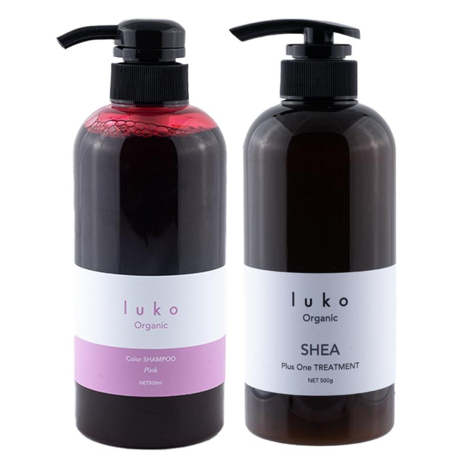 セット】 ルコ カラーシャンプー ピンク 300ml プラスワン