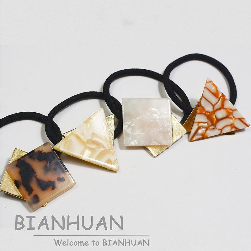 BIANHUAN ヘアゴム へアアクセサリー 4点セット モチーフ 四角 レディース ゴールド デイリー ナチュラル オールシーズン カジュ1,986円 レディースアクセサリー コンチョ ブレス ツーウェイ キラキラ ビーズ ゴージャス プチプラ レディース プレゼント ポイント消費 お揃い 女 ヘアゴム ヘアアクセサリー アレンジ 髪留め