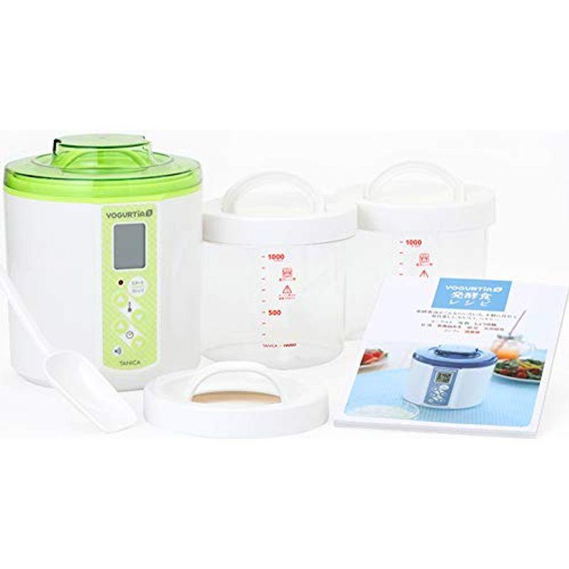Tanica ヨーグルティアs ガラス容器セット グリーン 温度調節 25 70 タイマー ブザー付ヨーグルトメーカー 10m 大人気