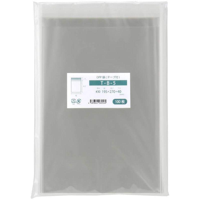 超人気 専門店超人気 専門店OPP袋 B5 テープ付 国産 195x270mm 1000枚入 T-B-5 ラッピング用品 (100枚) B5サイズ クリアパック OPP袋 OPP 厚み30ミクロン DMやカタログ 商品梱包に テープ付 / 19.5cm×27cm+4cm