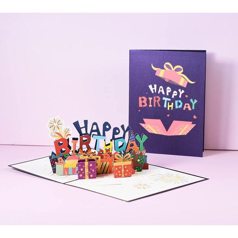 バースデーカード 誕生日カード Happy 可愛い 母プレゼント Brithday 封筒やメッセージカード付き メッセージカード 立体