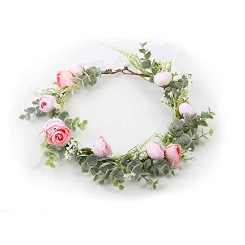 Sitengle 花冠 花かんむり 供え ヘッドドレス 結婚式 髪飾り 花嫁 フラワー 大人 キッズ ヘアアクセサリー お花の冠 ブライダル 子供