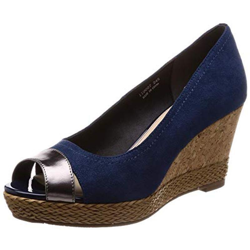 期間限定 8cmヒール ウェッジソールパンプス コルク オープントゥ コカ レディース 2e Cm 22 ネイビー パンプス Populationmalawi Org