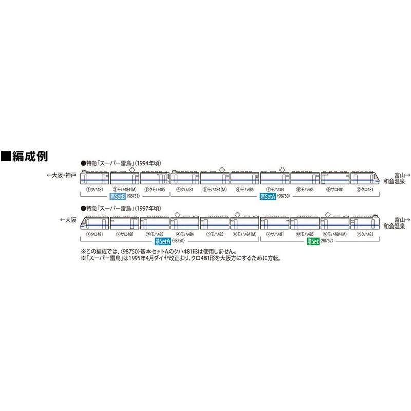 新入荷！ TOMIX Nゲージ JR 485系特急 スーパー雷鳥 基本セット A 98750 鉄道模型 電車 【2737986374】(14663円)