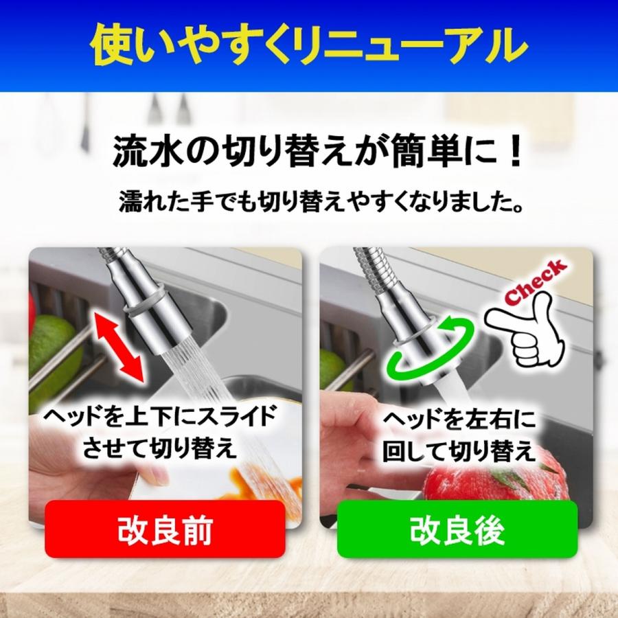 蛇口 シャワー シンク キッチン 水栓 水はね防止 節水 シャワーヘッド 切り替え ノズル 延長 ロング バブル 蛇腹 交換 水道 台所 22mm 爆買 | ブランド登録なし | 01