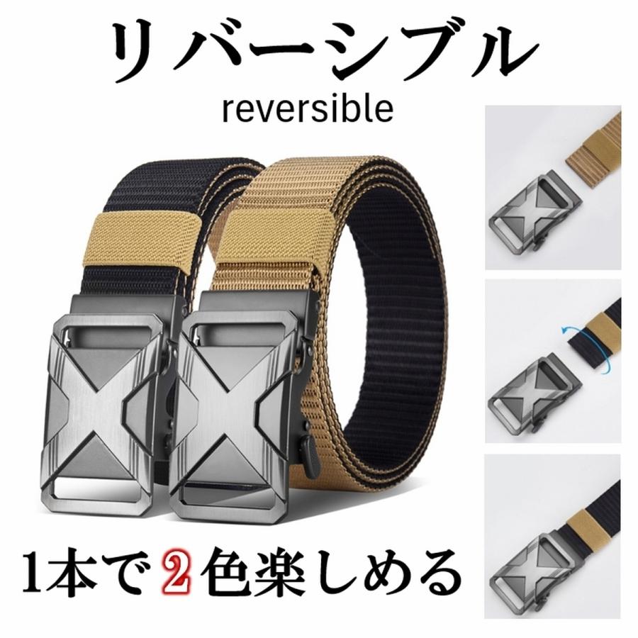 ベルト ゴルフ オートロック メンズ 穴なし 無段階 ナイロン リバーシブル 大きい 両面 裏表 ブラック スポーツ おしゃれ バックル 人気 黒 爆買 | ブランド登録なし | 26