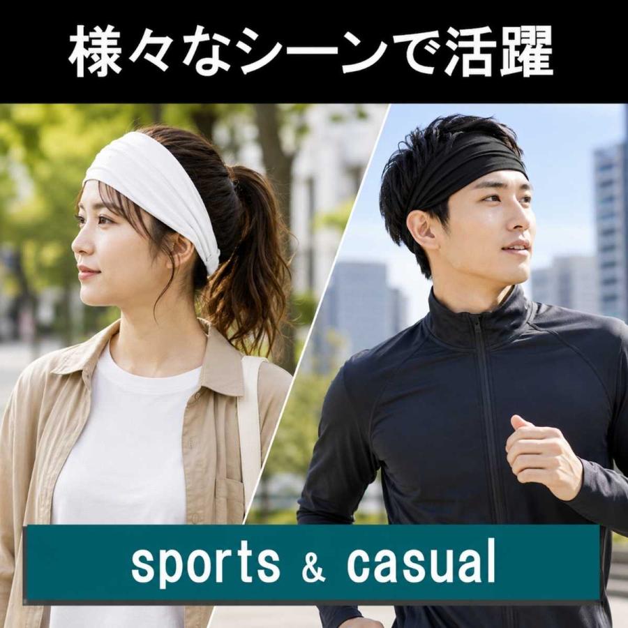 ヘッドバンド ヘアバンド 幅広 バンダナ ターバン メンズ レディース 汗止め メッシュ 冷感 薄手 ヨガ スポーツ 洗顔 お化粧 メイク 伸縮 裏地付 ワイド 爆買 | ブランド登録なし | 10