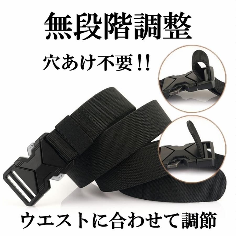 ベルト 穴なし タクティカルベルト ゴムベルト メンズ  ストレッチ 伸びる 作業着 ゴルフ 伸縮ベルト フリーサイズ サバゲー 無段階 ナイロン 爆買 | ブランド登録なし | 08