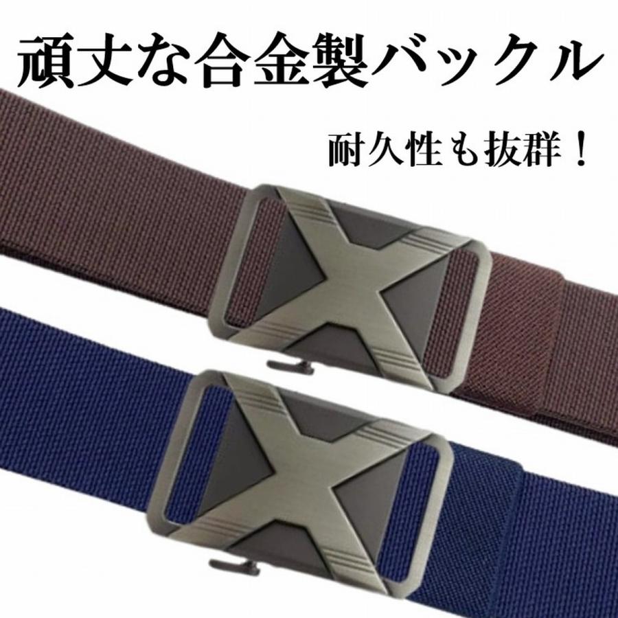 ベルト ゴルフ オートロック メンズ 穴なし 無段階 伸縮 ストレッチ 伸びる ナイロン 大きい ブラック スポーツ おしゃれ バックル 人気 黒 爆買 | ブランド登録なし | 12
