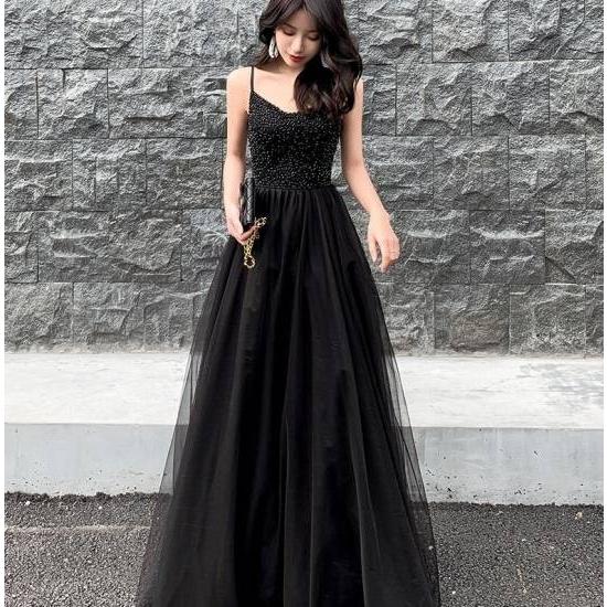 驚きの安さ 演奏会用 ロングドレス ドレス ロング パーティードレス ワンピース 結婚式 披露宴 およばれ ピアノフォーマル 黒 Aライン ビジュー チュール素材 ハイウエスト Leaflower Shop 通販 Yahoo ショッピング 最安値 Www Doctor Plan Com