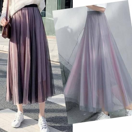 チュールスカート ロングスカート ボトムス レディース 春 コーデ ロング マキシ丈 大きいサイズ 40代 シフォン ゴムウエスト ゆったり お洒落 可愛い 通勤 通学 Leaflower Shop 通販 Yahoo ショッピング
