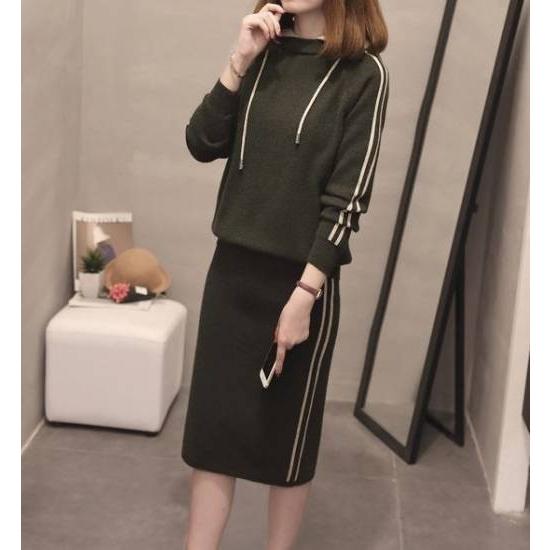 セットアップ ジャージ レディース 秋 冬 秋冬 コーデ 40代 韓国 30代 タイト スカート 膝丈 パーカー 上下セット 2点セット トップス カジュアル プルオーバー Aut 392 Leaflower Shop 通販 Yahoo ショッピング