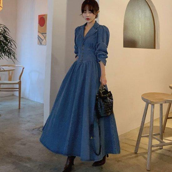 使い勝手の良い ワンピース パフスリーブ フレア Vネック おしゃれ 大きいサイズ マキシ丈 ロング 長袖 冬 秋 秋冬 50代 40代 30代 代 レディース デニム マキシワンピース ワンピース サイズ S Hakunamatatagrill Com