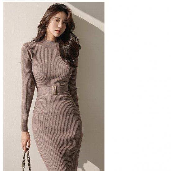 超歓迎された 秋冬 50代 40代 30代 代 レディース ニットワンピース ワンピース 秋 きれいめ ハイネック ウエストベルト ニット リブ 大きいサイズ 長袖 ロング 無地 冬 ワンピース サイズ S Www Yummyicecreamrollsdessertsandmore Com