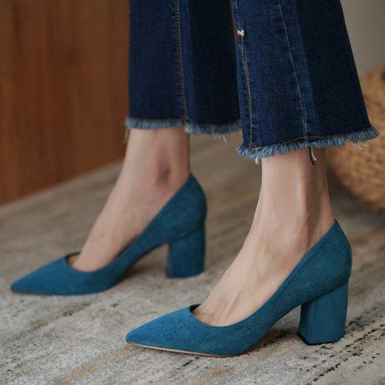 が大特価 パンプス ヒールパンプス 痛くない 太ヒール 歩きやすい 履きやすい 疲れにくい 大きいサイズ ポインテッドトゥ 無地 シンプル スエード オフィス カジュアル パンプス カラー オレンジ X E Is