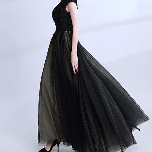 年末のプロモーション 演奏会 結婚式 マキシ丈 ロング ワンピース パーティードレス 二次会 上品 ハイウエスト 刺繍 シースルー Aライン ノースリーブ 大きいサイズ お呼ばれ 同窓会 パーティドレス サイズ L Www 11thspace Com