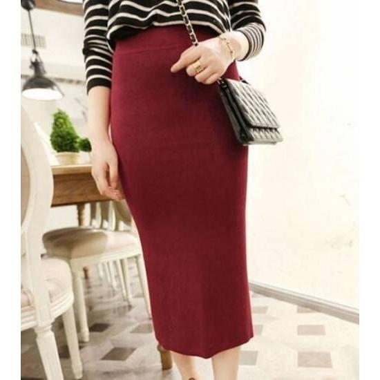 タイトスカート ロングスカート ニットスカート 40代 膝丈 春 韓国 男ウケ コーデ 黒 ボトムス スカート ミモレ丈 ニット ロング バックスリット きれいめ 大人 Spr 219 Leaflower Shop 通販 Yahoo ショッピング