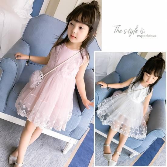 子供服 女の子 ワンピース キッズ おしゃれ 安い 韓国 ノースリーブ 春夏 カジュアル 子どもドレス かわいい ジュニア チュール フレア レース アクセサリー付き Www Thecharlienoble Com