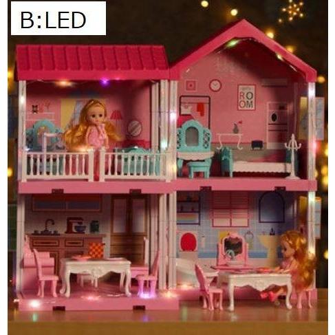 子ども おもちゃ 女の子 家 知育 こども ドールハウス かわいい おしゃれ おままごと 家具のおもちゃ ミニチュア 人形遊び LED おうち おうち時間 プレゼント おもちゃ 女の子 ドールハウス かわいい おままごと ミニチュア おうち時間