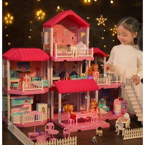 子ども おもちゃ 女の子 家 知育 こども ドールハウス かわいい おしゃれ おままごと 家具のおもちゃ ミニチュア 人形遊び LED おうち おうち時間 プレゼント おもちゃ 女の子 ドールハウス かわいい おままごと ミニチュア おうち時間