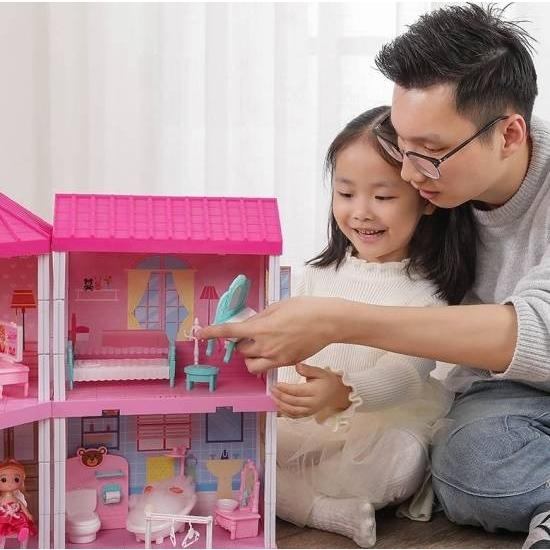 子ども おもちゃ 女の子 家 知育 こども ドールハウス かわいい おしゃれ おままごと 家具のおもちゃ ミニチュア 人形遊び LED おうち おうち時間 プレゼント おもちゃ 女の子 ドールハウス かわいい おままごと ミニチュア おうち時間