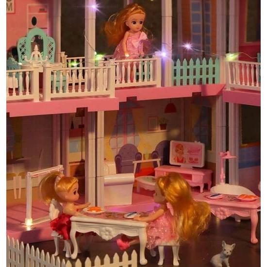 子ども おもちゃ 女の子 家 知育 こども ドールハウス かわいい おしゃれ おままごと 家具のおもちゃ ミニチュア 人形遊び LED おうち おうち時間 プレゼント おもちゃ 女の子 ドールハウス かわいい おままごと ミニチュア おうち時間