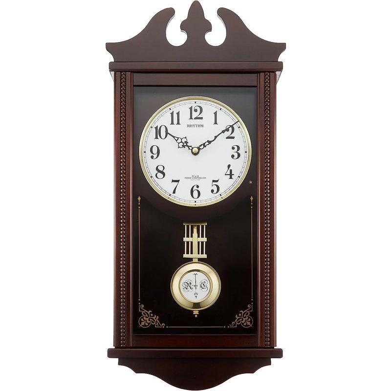 専用出品 リズム(RHYTHM) 柱 掛け時計 電波 アナログ ペデルセンR 振り子 時報 木 茶 RHYTHM 4MNA03RH06 【3587405388】(19213円)