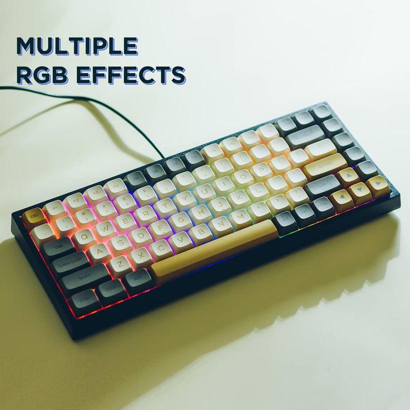 YUNZII KC84 84キー ホットスワップ可能な有線メカニカルキーボード PBT熱昇華キーキャップ プログラム可能 RGB NKRO Win KC84 84キー ホットスワップ可能な有線メカニカルキーボード PBT熱昇華キーキャップ プログラム可能 RGB NKRO Windows